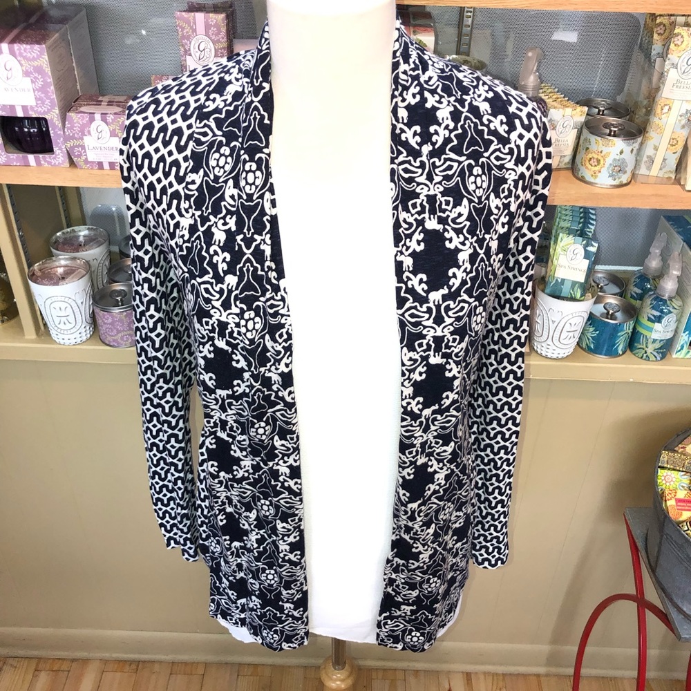 Navy blue & white vest